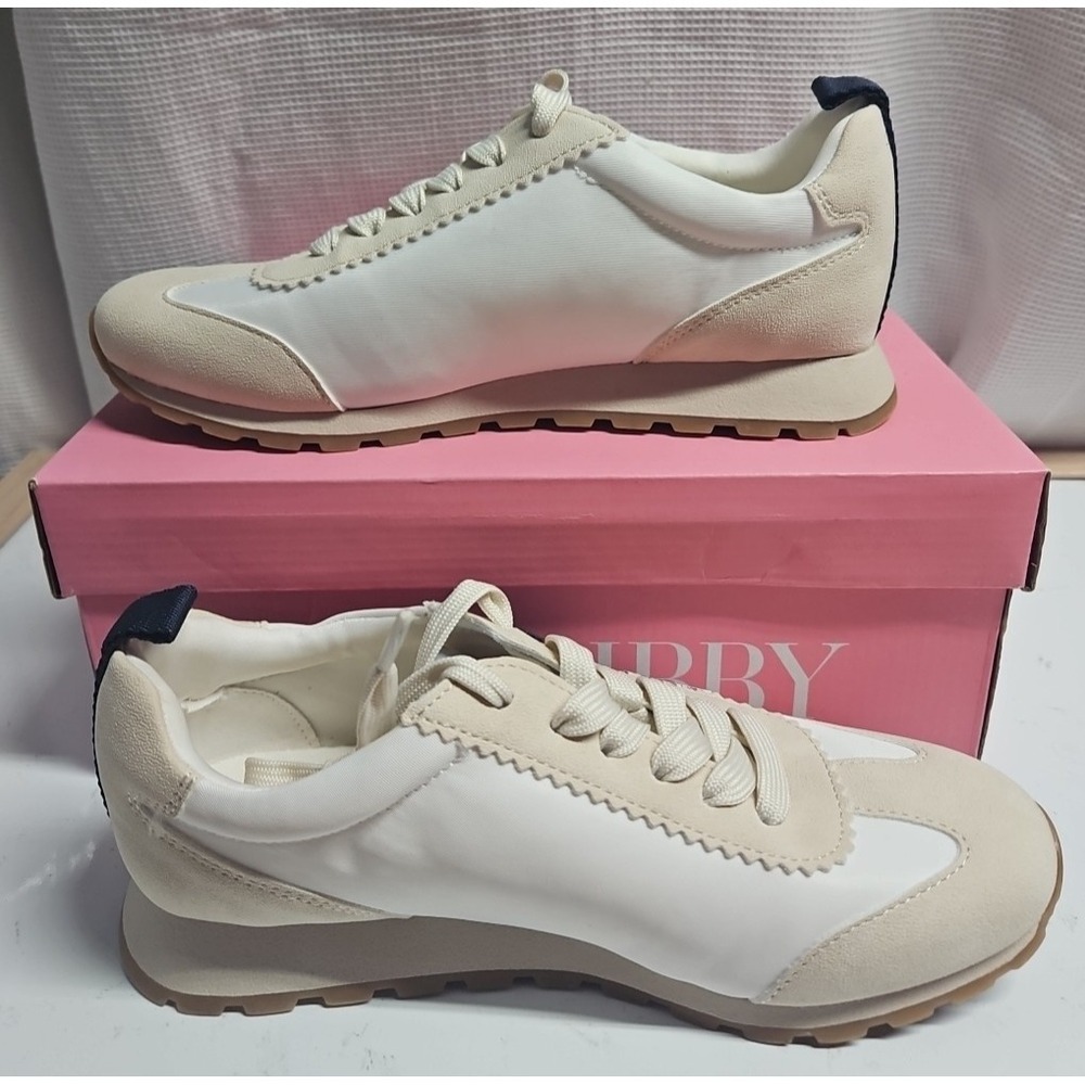 Sam and Libby Women Sz 6M Rowen Sneaker white/ivory man made upper‎